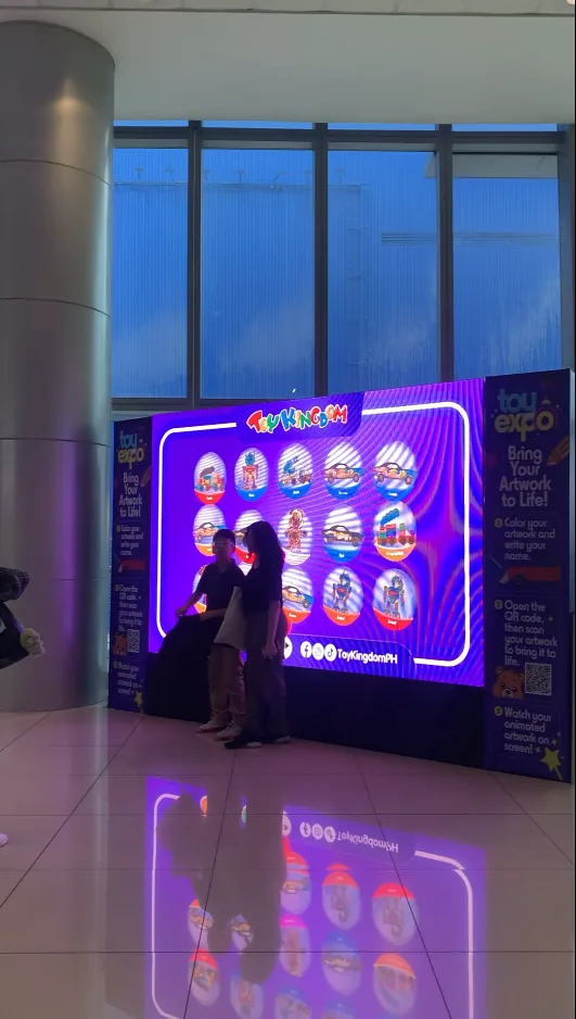 Toy Kingdom Drawing Comes to Life artwork displayed on LED wall